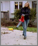 Cordpro CP100 being used on leaf blower